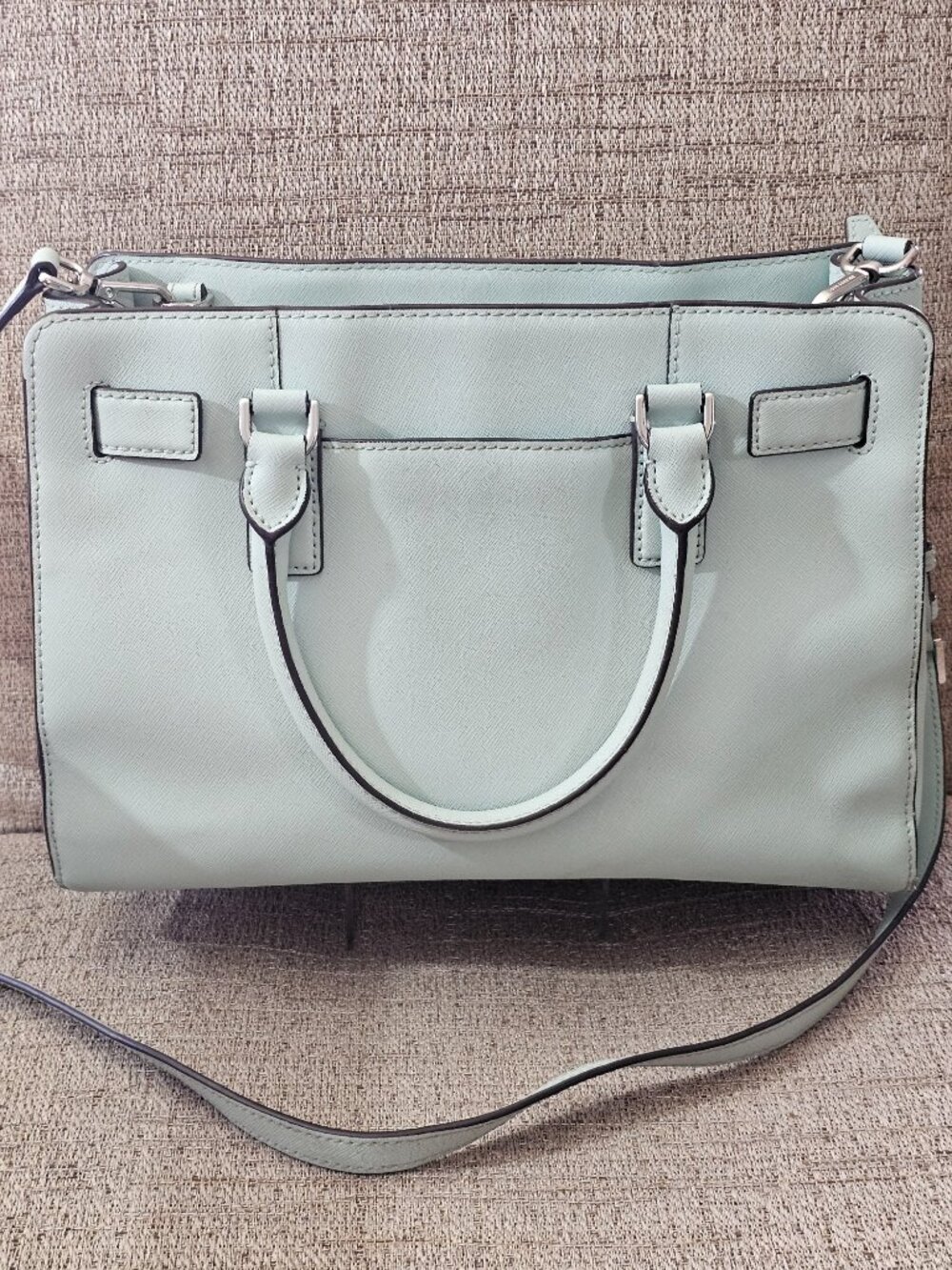 Michael Kors Mint Green Saffiano Leather Satchel Crossbody Bag - Picture 4 of 16